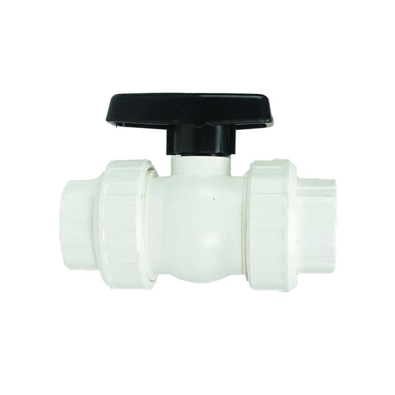 Swim Central 7" HydroTools White & Black Swimming Pool ABS Female Socket Ball Valve
